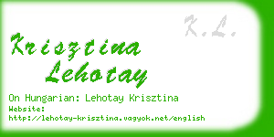 krisztina lehotay business card